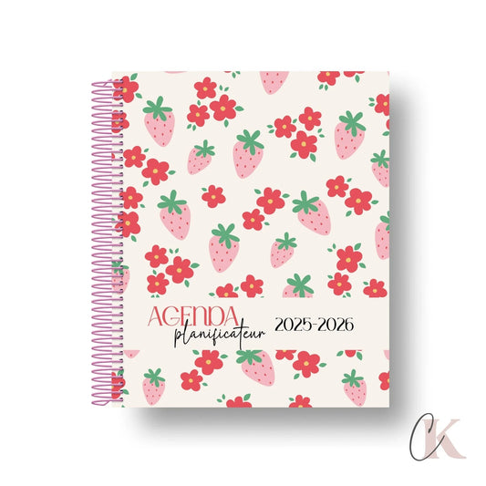 Agenda Planificateur Enseignant 2025-2026 ÉDITION SPÉCIALE | Motif fraises