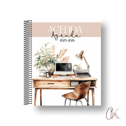 Agenda planificateur enseignant 2025-2026 | Thème bureau | Pastel Signature