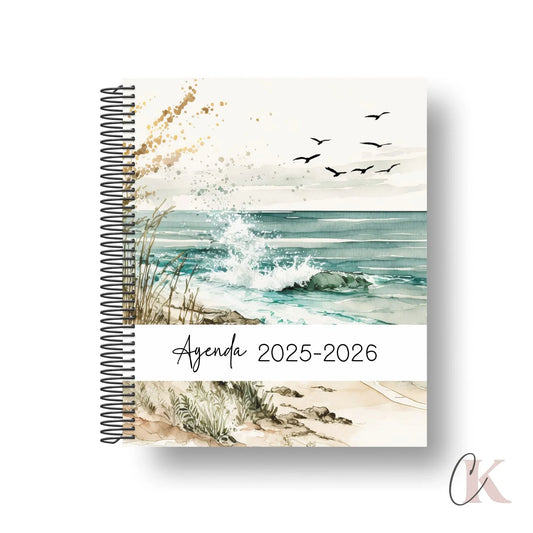 Agenda planificateur enseignant 2025-2026 | Pastel Signature | Océan/Plage