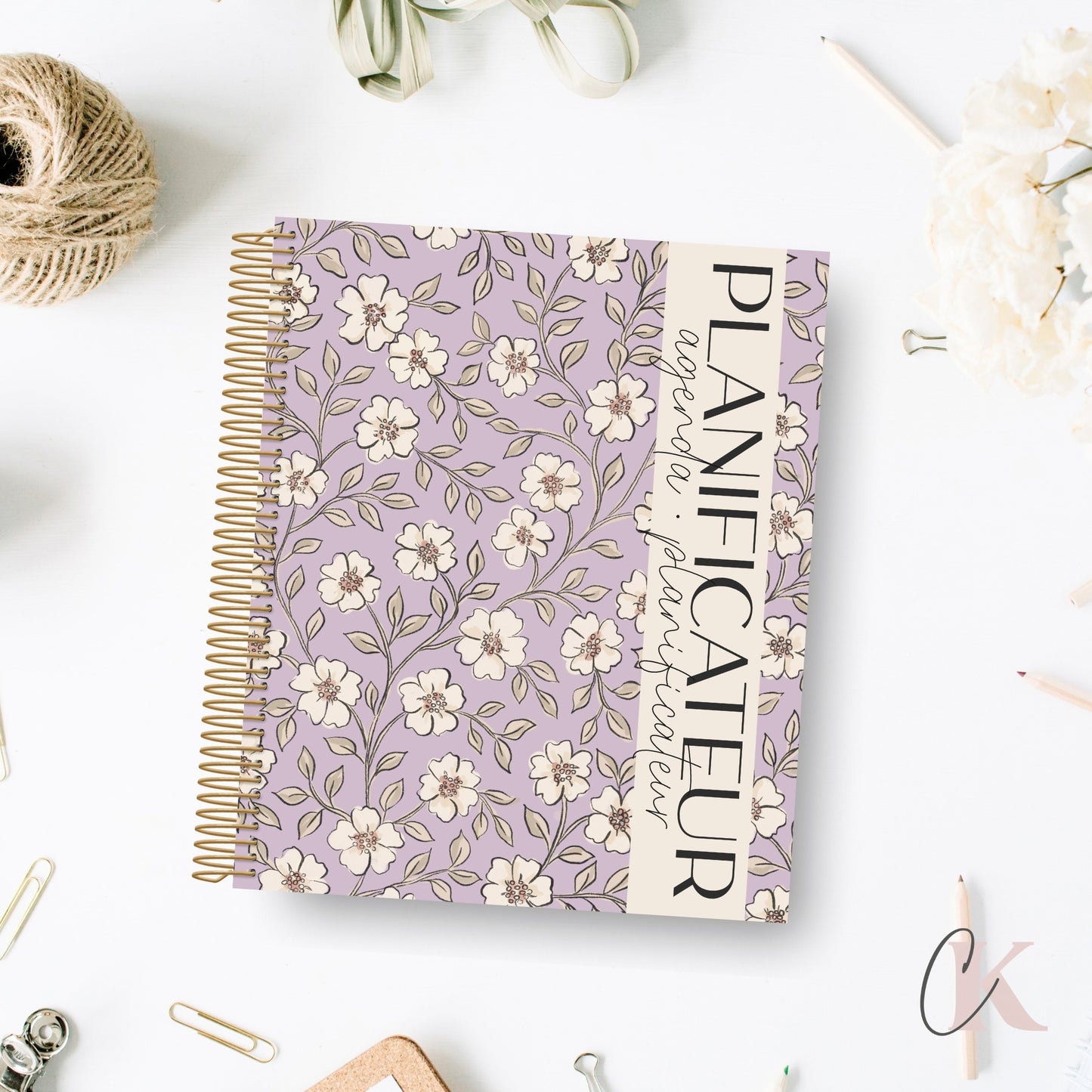 Agenda perpétuel | Planificateur non daté | Fleurie