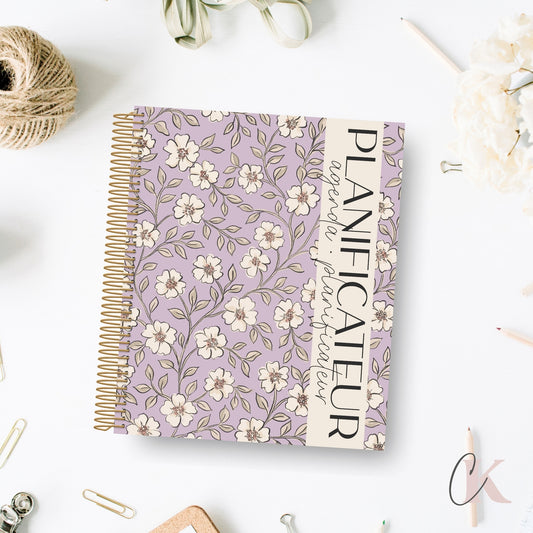 Agenda perpétuel | Planificateur non daté | Fleurie