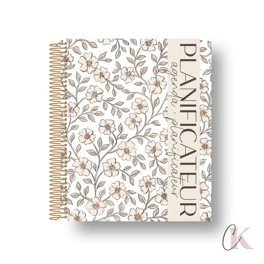 Agenda perpétuel | Planificateur non daté | Fleurie