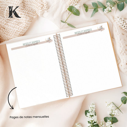 Agenda planificateur 2026/2027 | Étudiant | 7 cases/8h-20h | Élégance