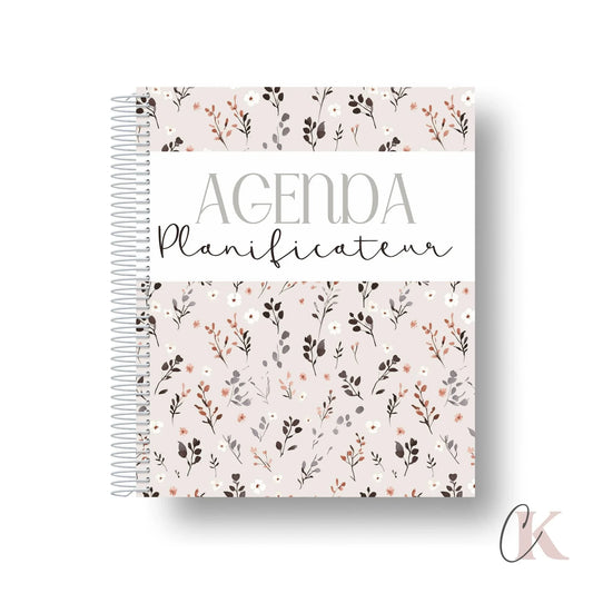 Agenda planificateur non daté | Couverture rigide | Floral | 8x10