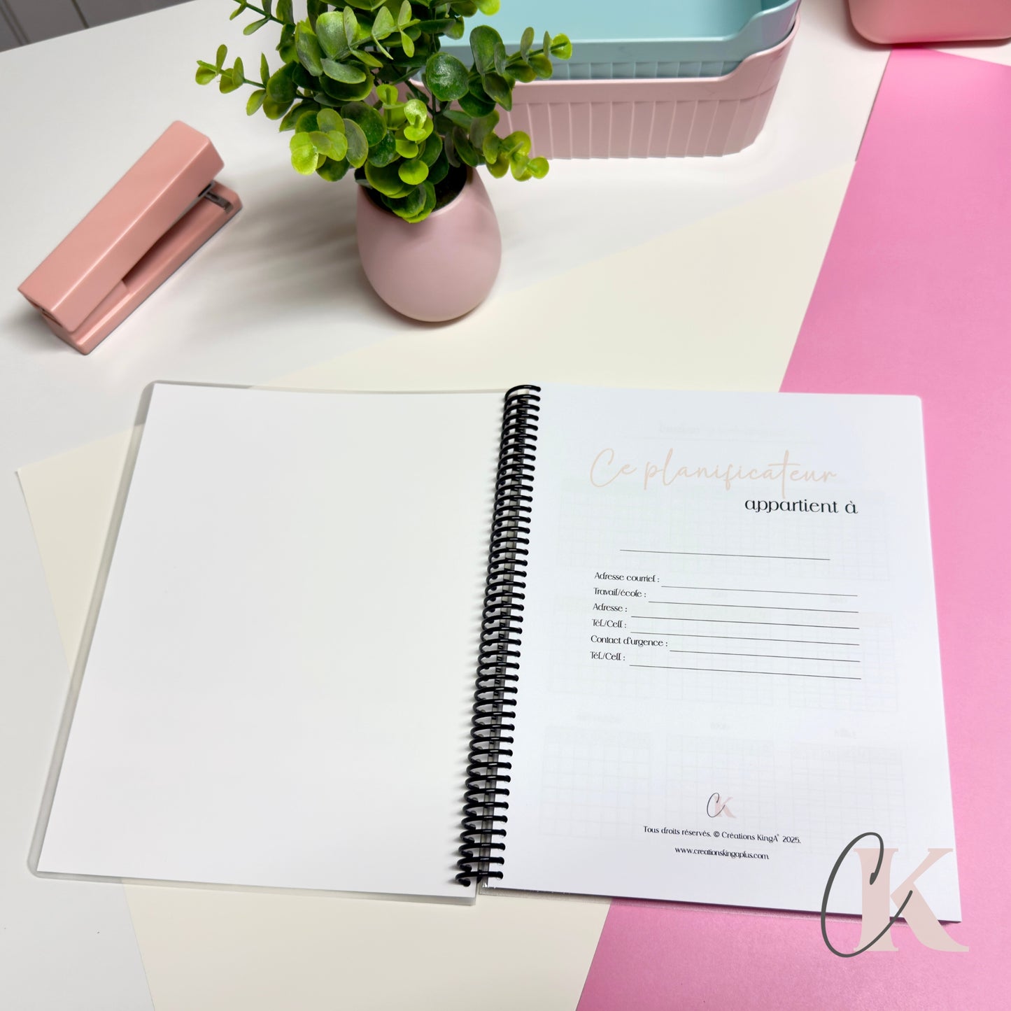 Agenda planificateur non-daté | Grand public | Motif floral