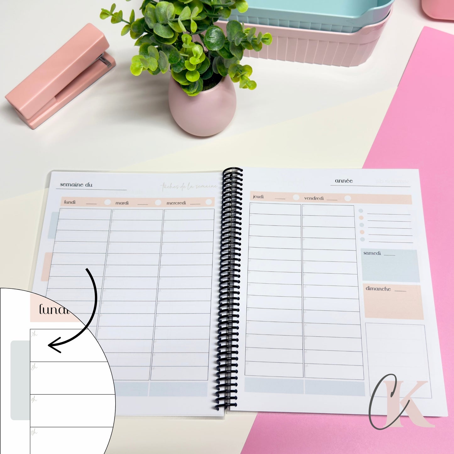 Agenda planificateur non-daté | Grand public | Motif floral