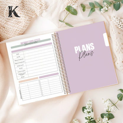 Agenda perpétuel | Planificateur non daté | Rétro rose