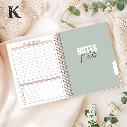 Agenda perpétuel | Planificateur non daté | Rétro rose