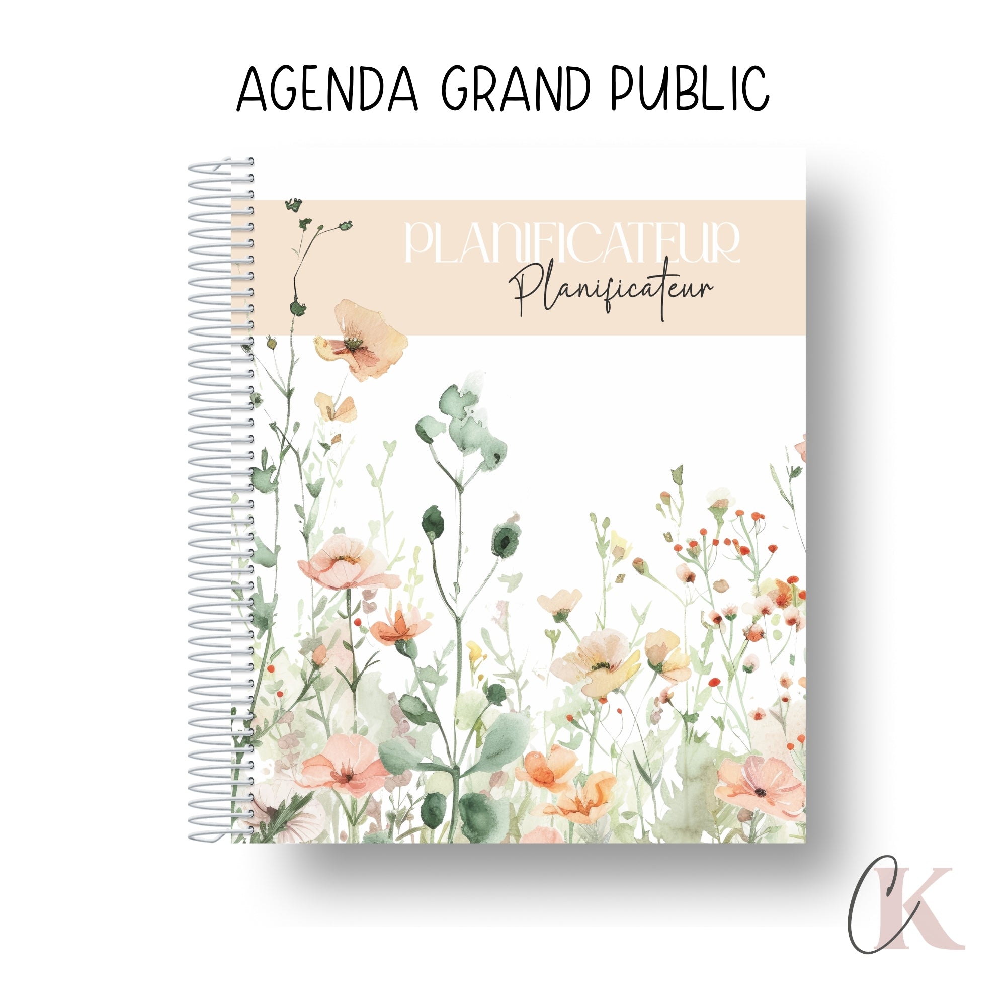 Agenda planificateur non-daté | Grand public | Motif floral