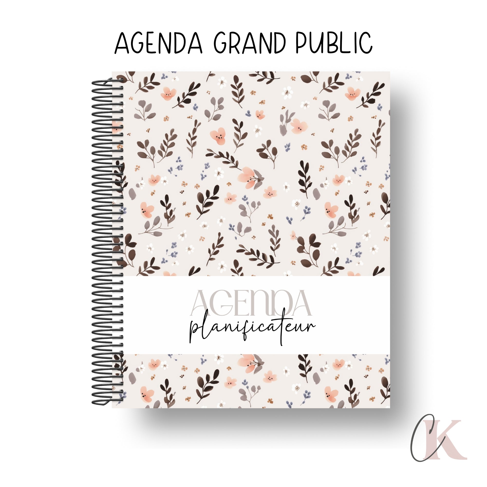 Agenda planificateur non-daté | Grand public | Motif floral