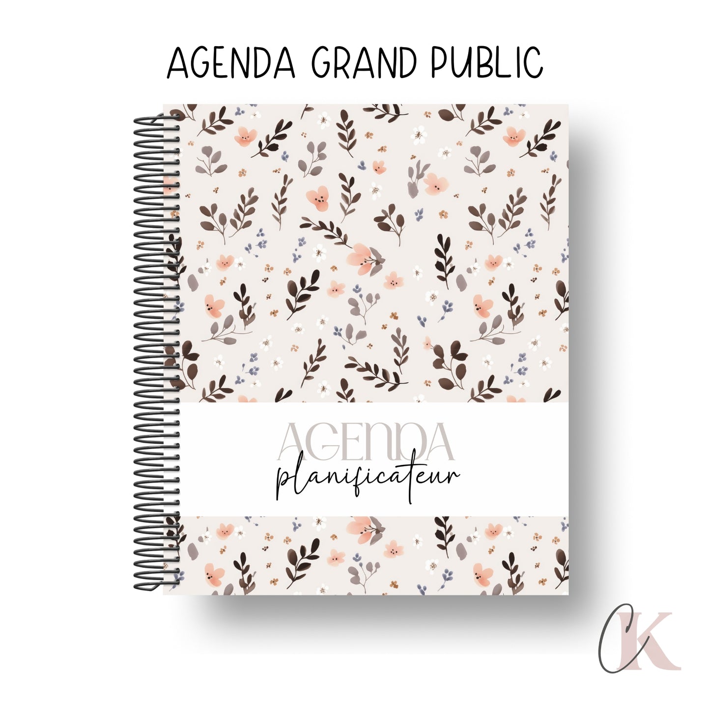 Agenda planificateur non-daté | Grand public | Motif floral