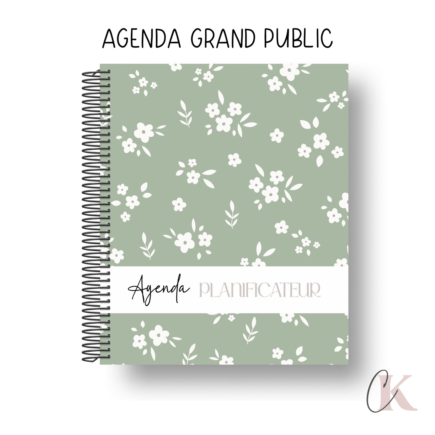 Agenda planificateur non-daté | Grand public | Motif floral