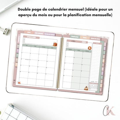 Agenda planificateur enseignant 26/27 | 5 périodes | Vintage/Rétro