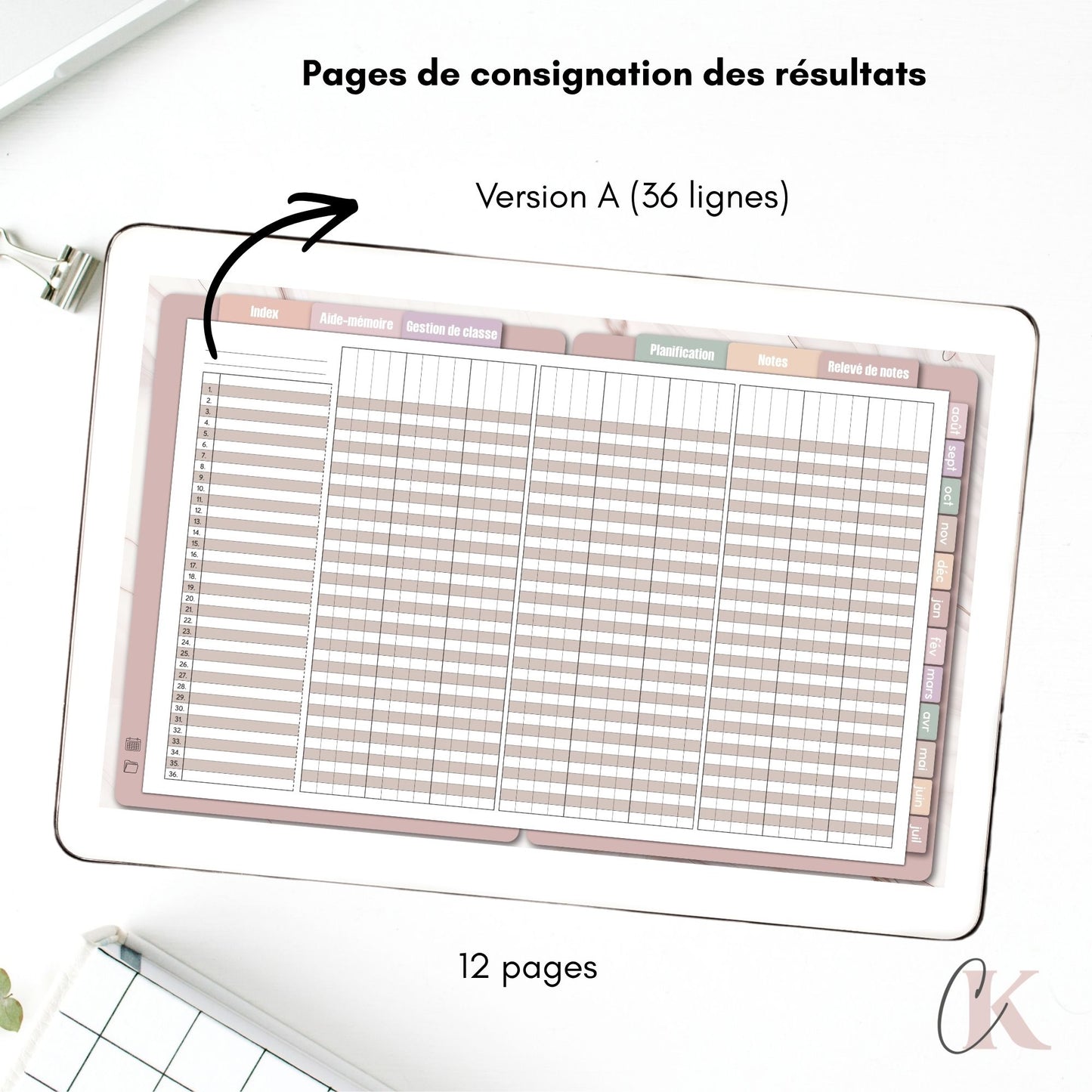 Agenda planificateur enseignant 26/27 | 5 périodes | Vintage/Rétro