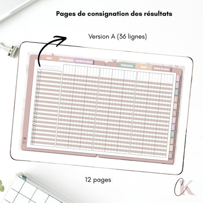 Agenda planificateur enseignant 26/27 | 5 périodes | Vintage/Rétro