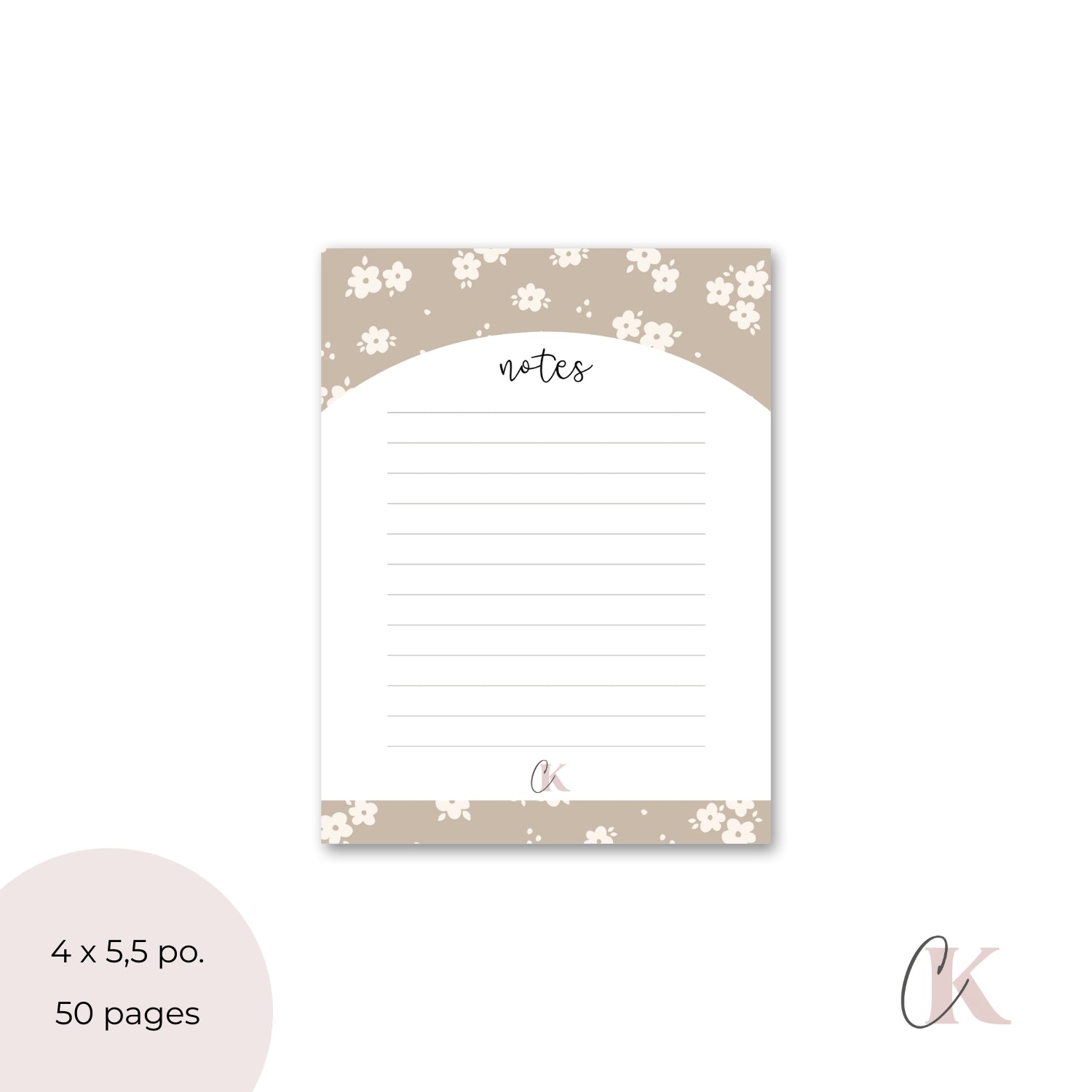 Bloc-notes floral bohème