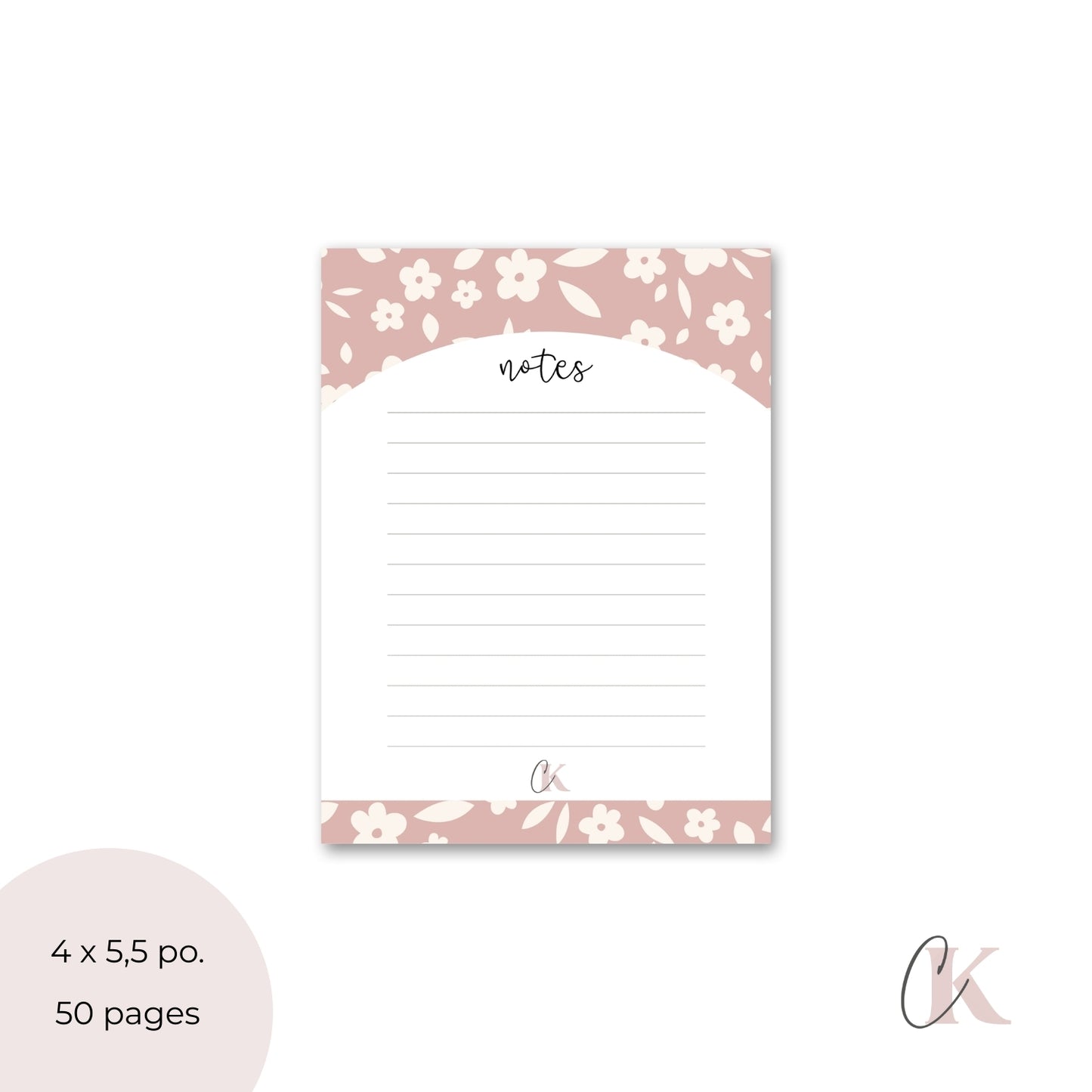 Bloc-notes rose poudré