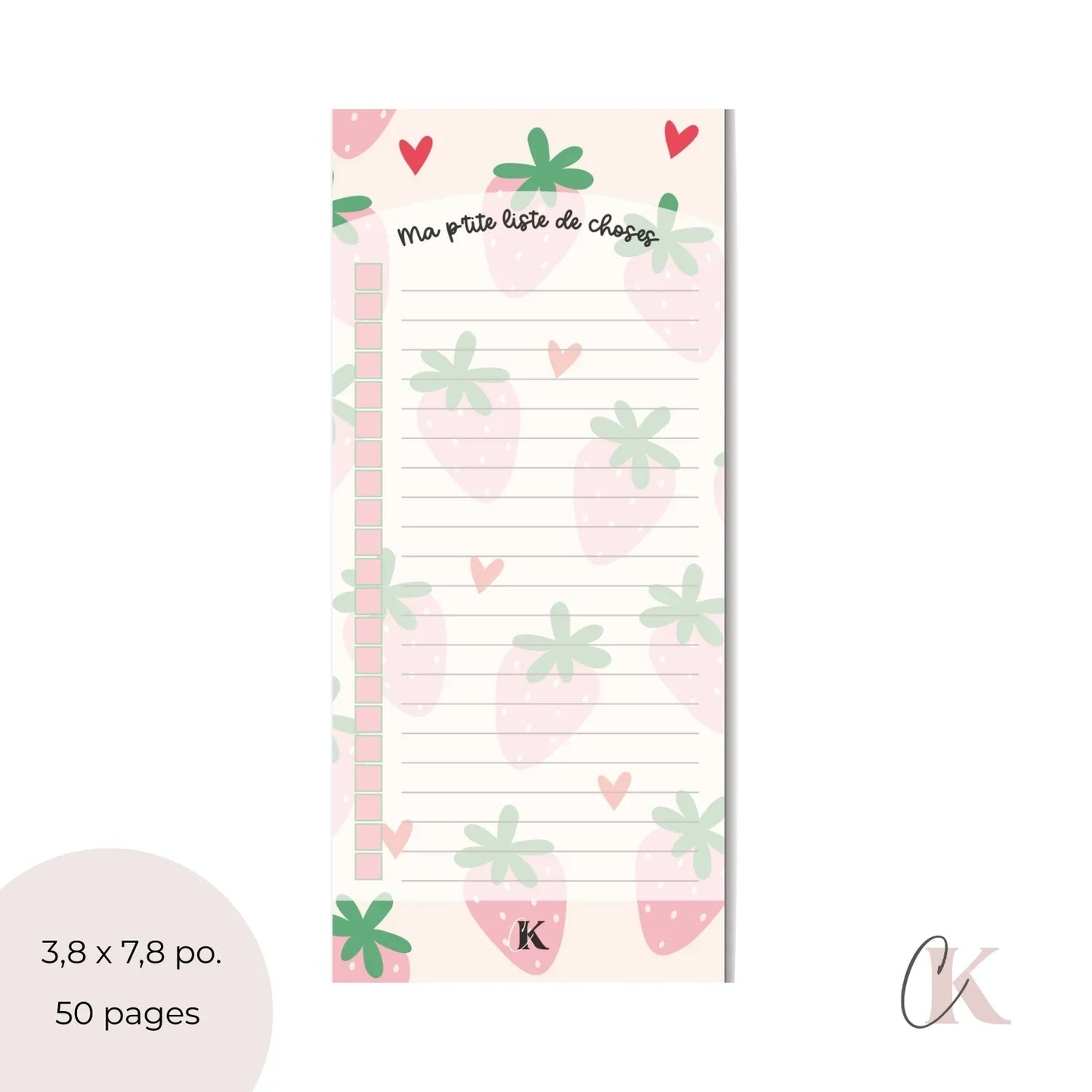 Ensemble de planificateur et blocs-notes | Fraises pastel