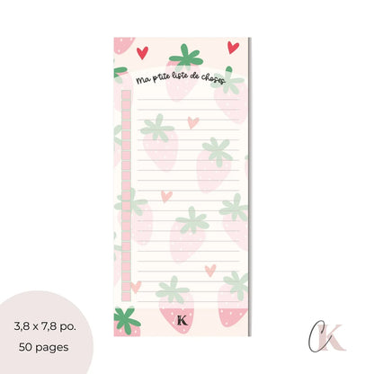 Ensemble de planificateur et blocs-notes | Fraises pastel