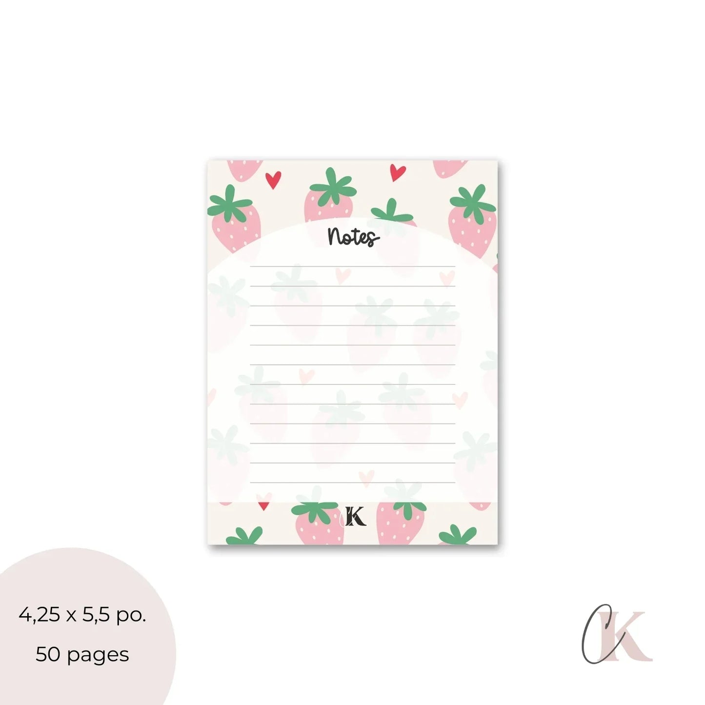 Ensemble de planificateur et blocs-notes | Fraises pastel