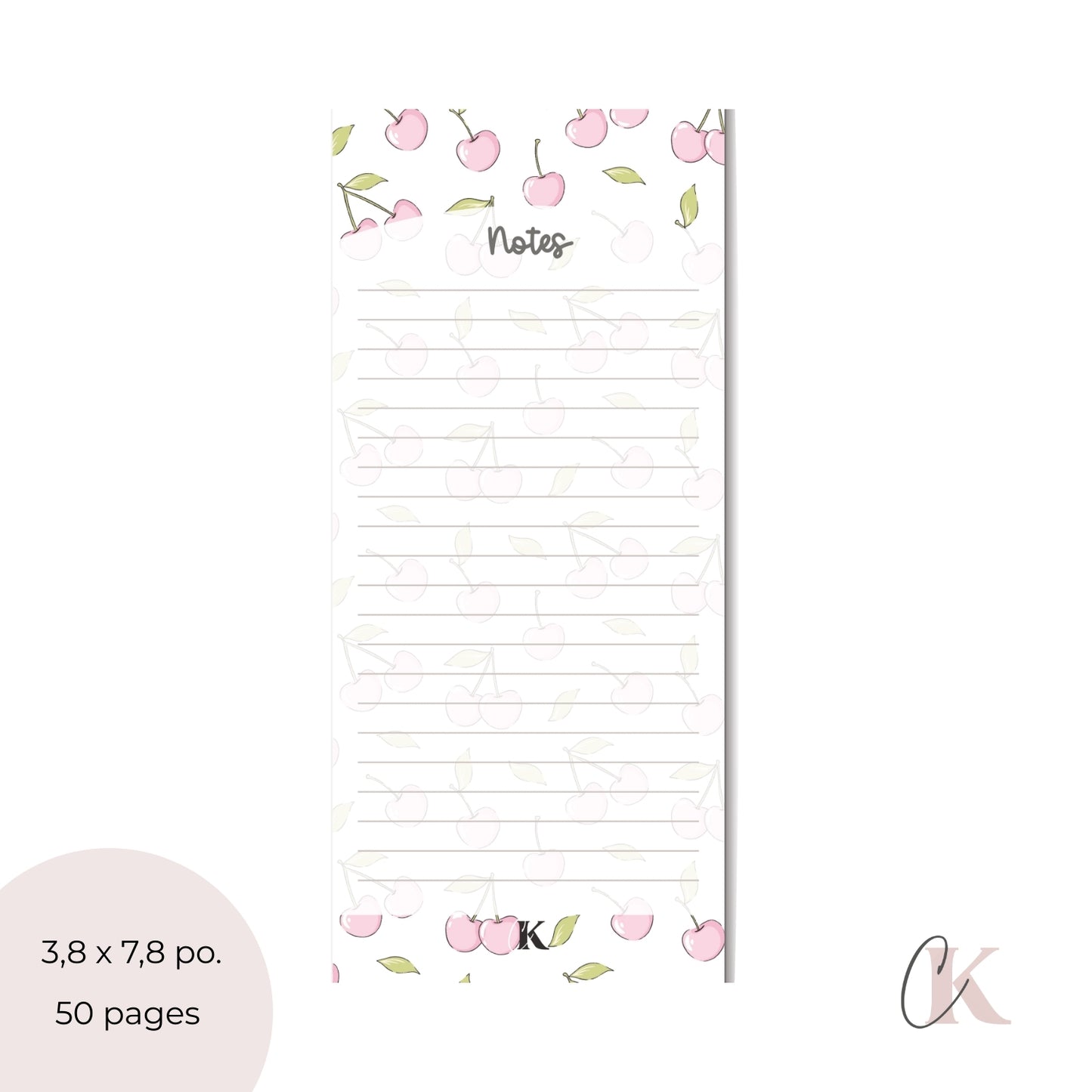 Ensemble de blocs-notes pour suppléante | Cerises roses