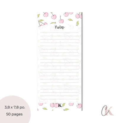 Ensemble de blocs-notes pour suppléante | Cerises roses