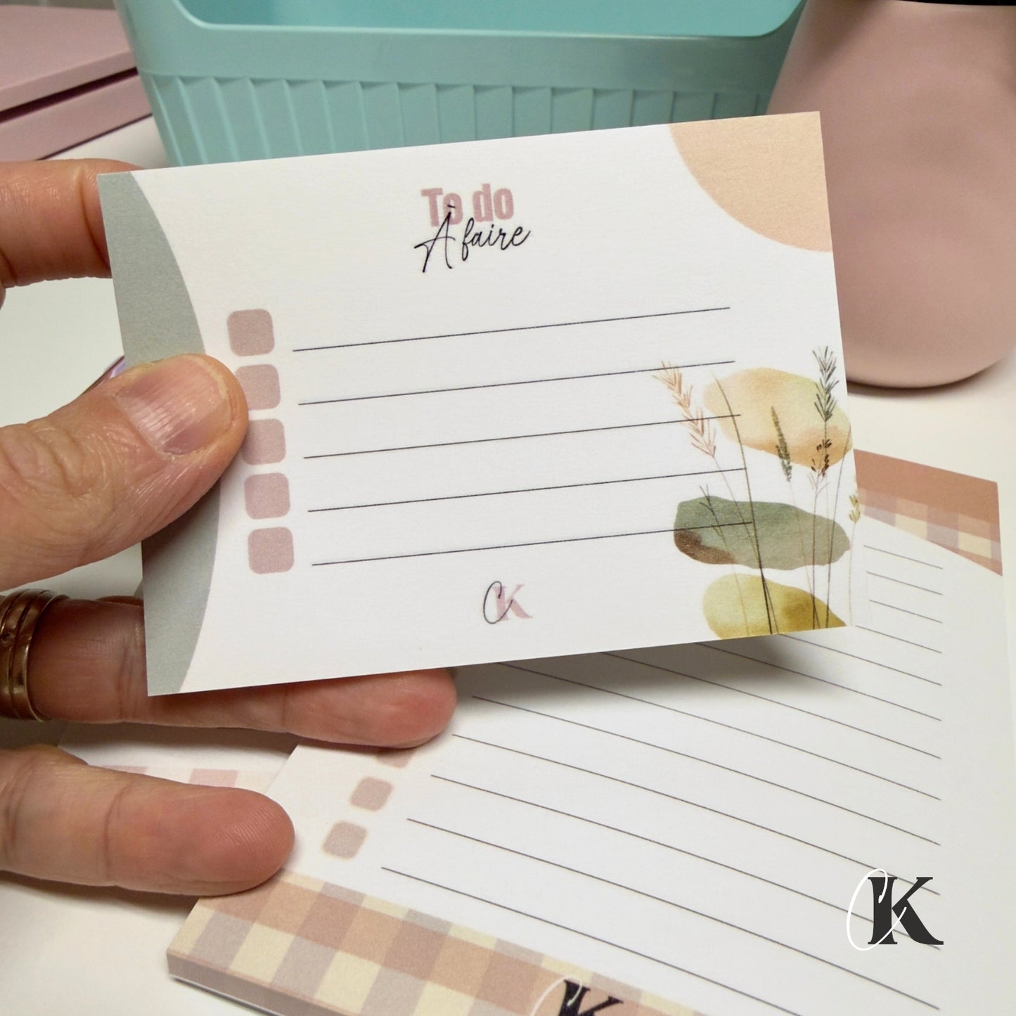 Notes autocollantes liste de tâches | Motif Bohème Pastel