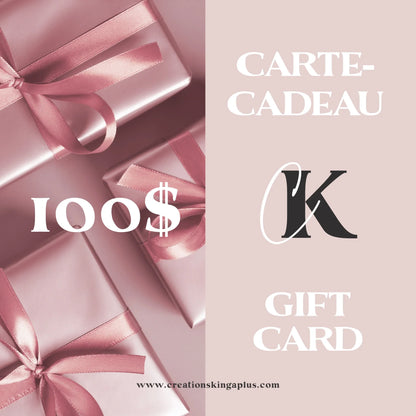 Carte-cadeau Créations KingA+