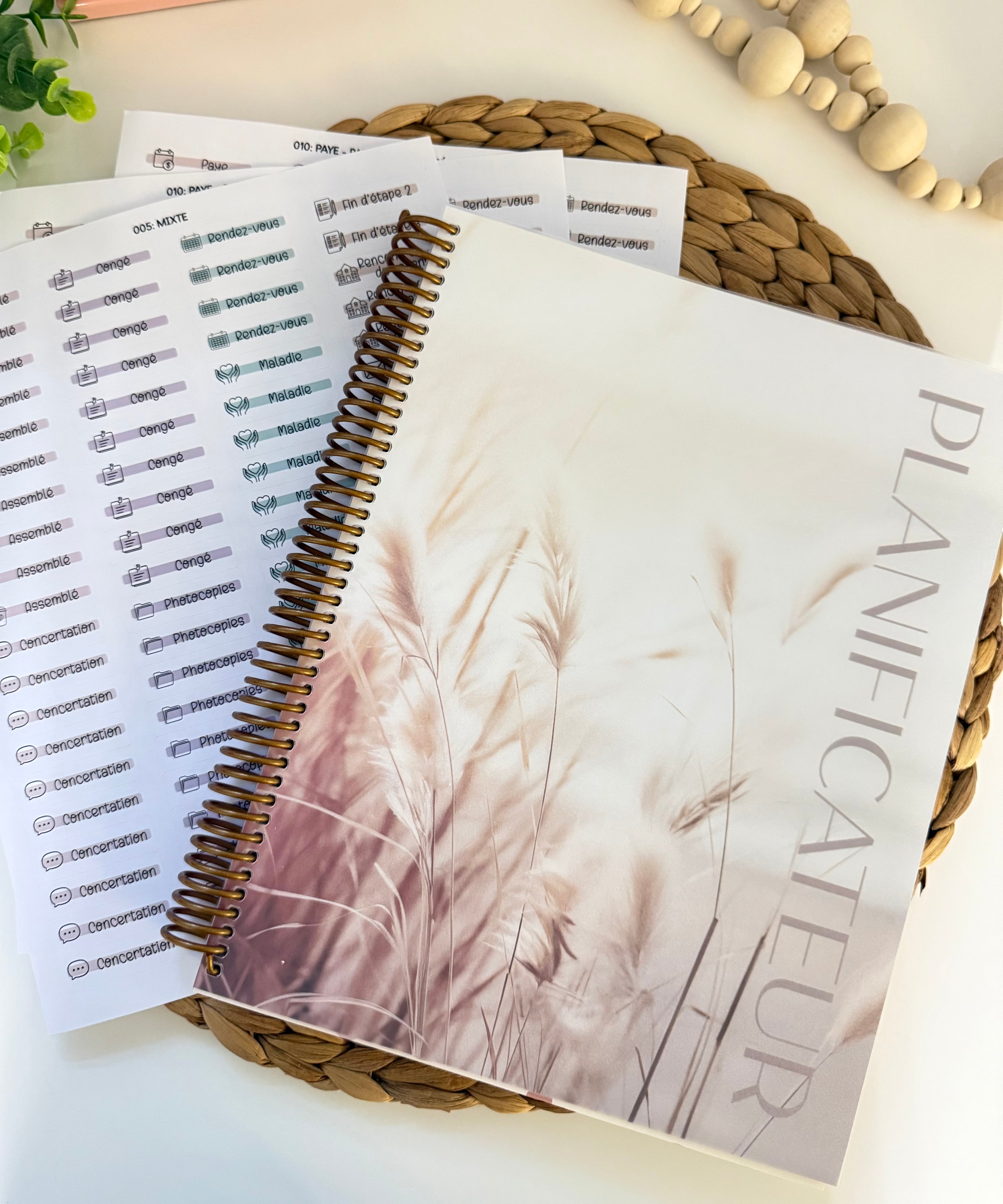 Agenda et étiquettes pour agenda
