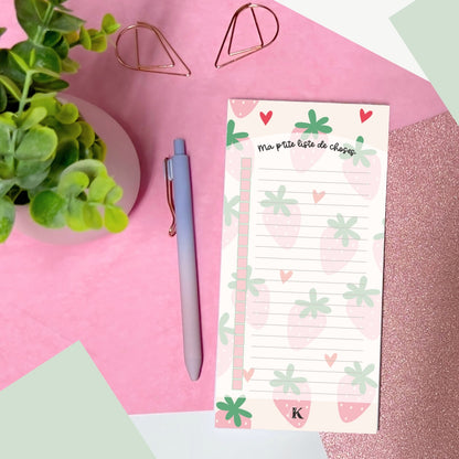 Liste de tâches | Fraises roses pastel (To do list)