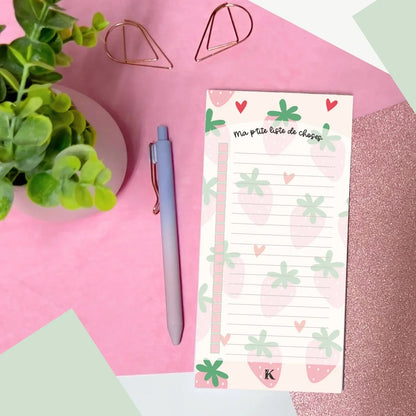 Ensemble de planificateur et blocs-notes | Fraises pastel