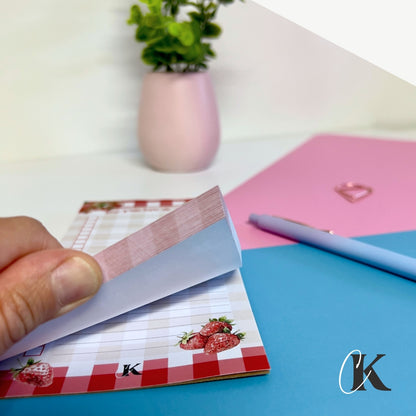 Liste de tâches | Fraises rouges à motif carreaux (To do list) | Retro