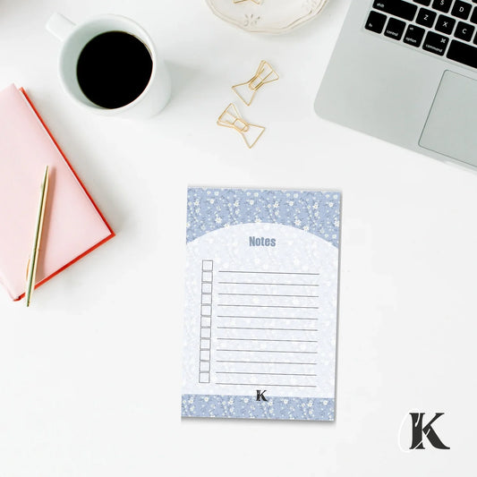 Notes autocollantes liste de tâches | Bleu fleuri