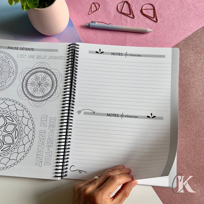 Agenda Planificateur Enseignant 2025-2026 | Floral Bohème Rose Poudré