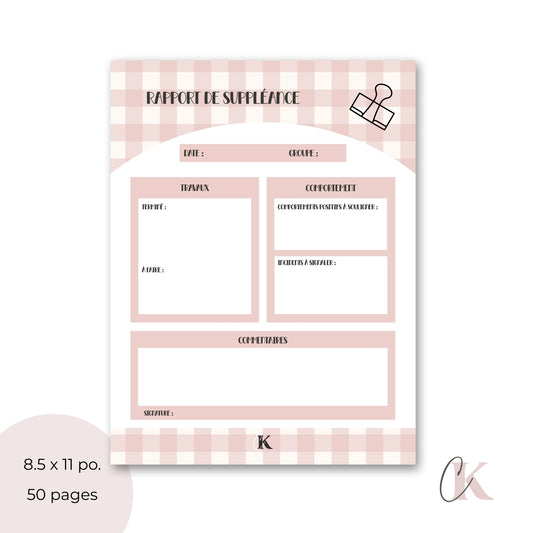 Rapport de suppléance | Carreaux roses