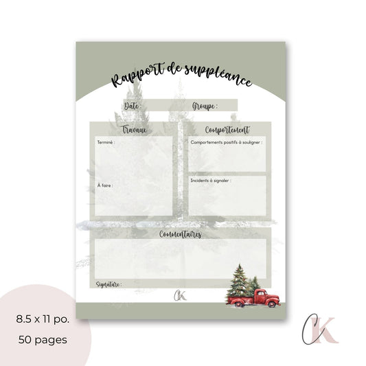 Rapport de suppléance | Thème de Noël