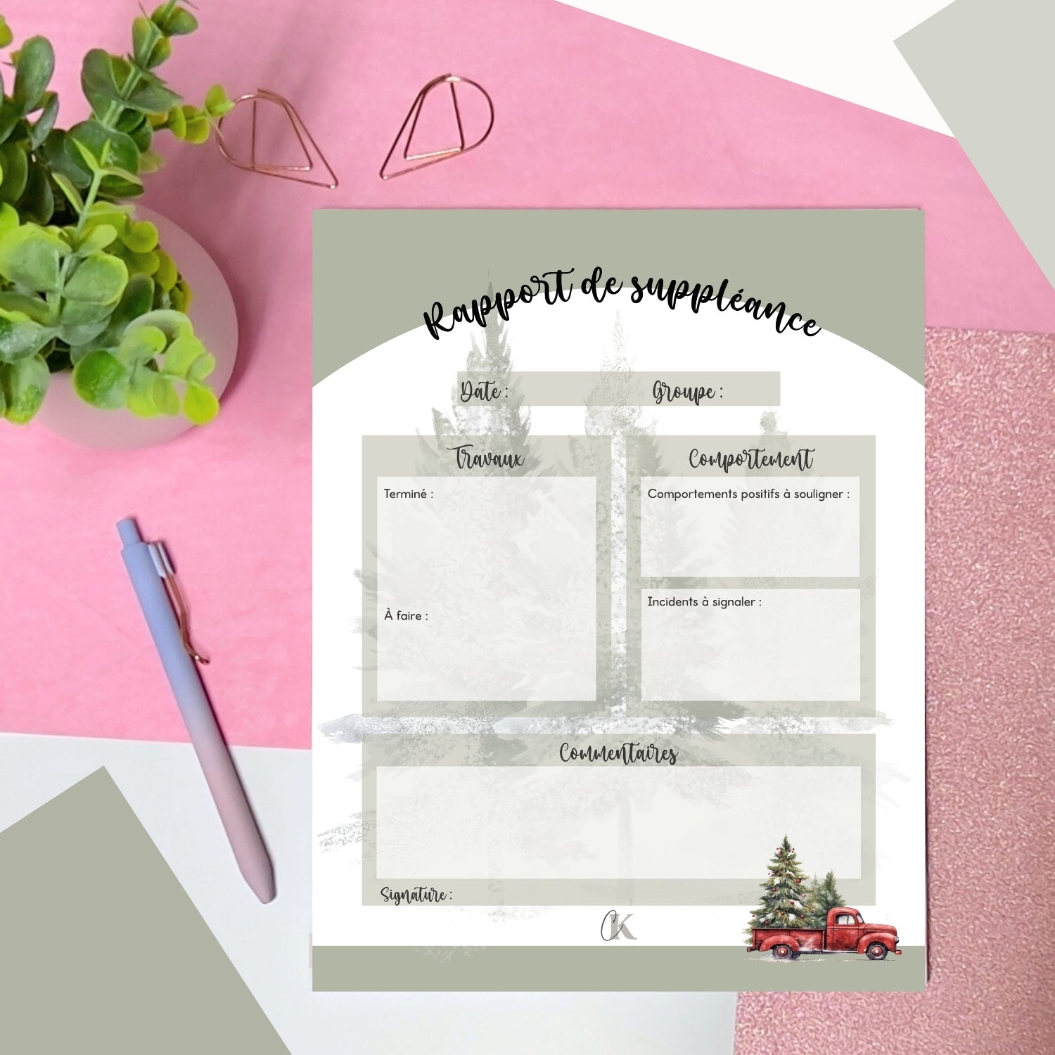 Rapport de suppléance | Thème de Noël