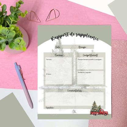 Rapport de suppléance | Thème de Noël