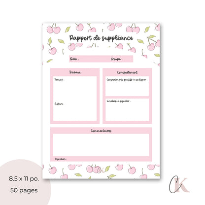 Rapport de suppléance | Cerises roses