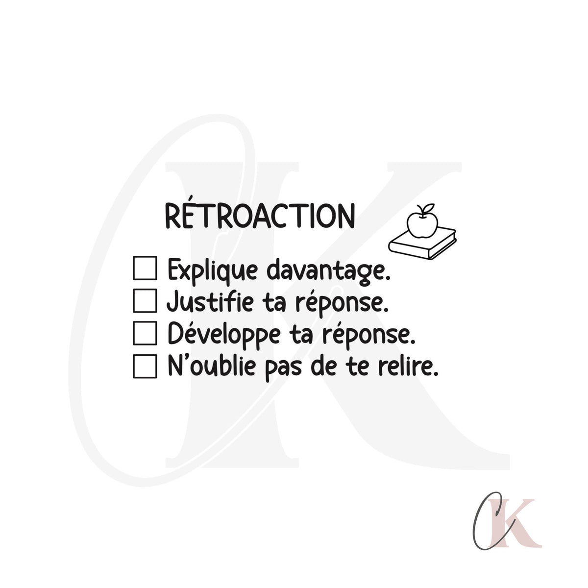 Étampe Rétroaction Lecture/Écriture | Rectangle 12