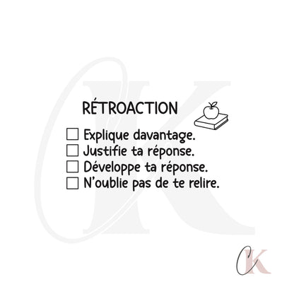 Étampe Rétroaction Lecture/Écriture | Rectangle 12