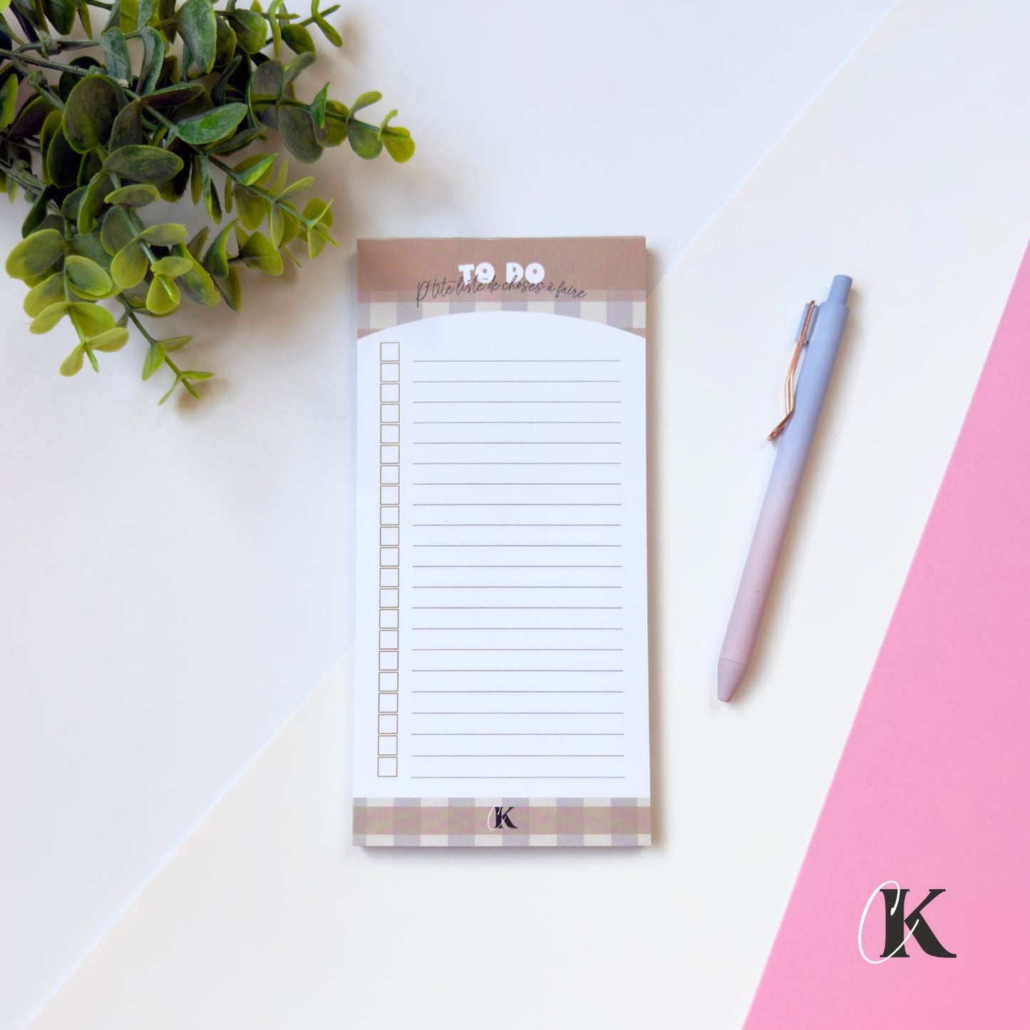 Liste de tâches | Motif Carreaux | Rétro Automne (To do list)