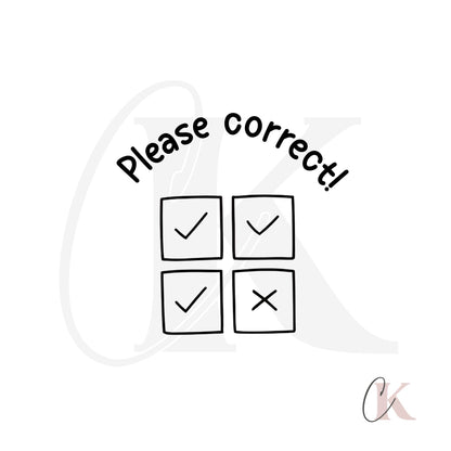Étampe | Please correct! Stamp | Ronde 38