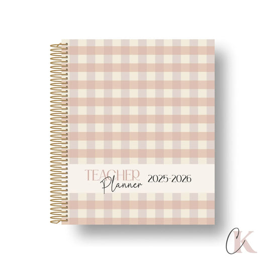 Boho Teacher Planner 2025-2026 – SPECIAL EDITION | Checkered pattern