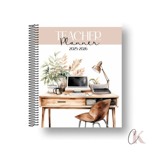 Agenda planificateur enseignant 2025-2026 | Thème bureau | Pastel Signature
