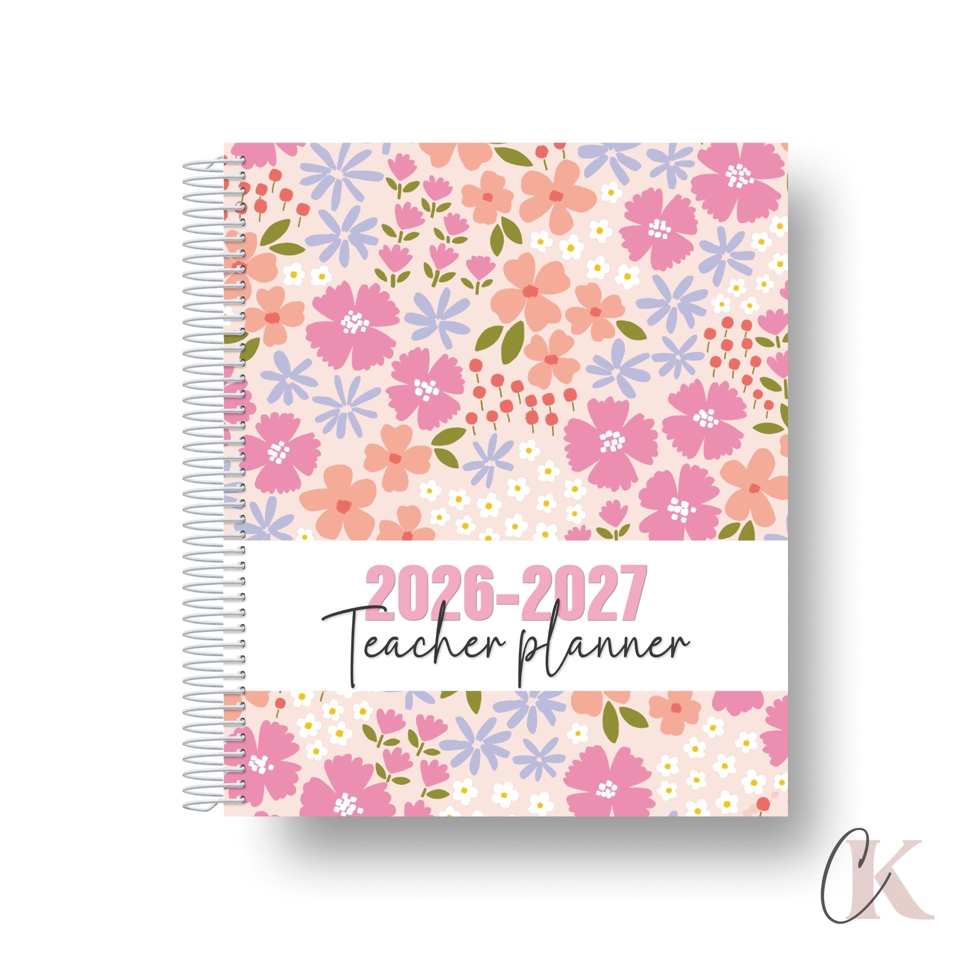 2026-2027 Teacher Planner | 6 periods/blocks | Floral