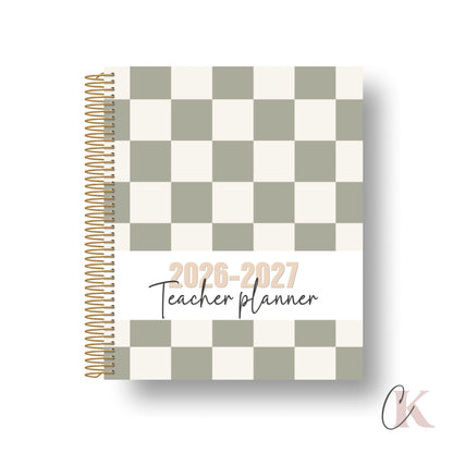 2026-2027 Teacher Planner | 5 periods/blocks | Vintage/Retro