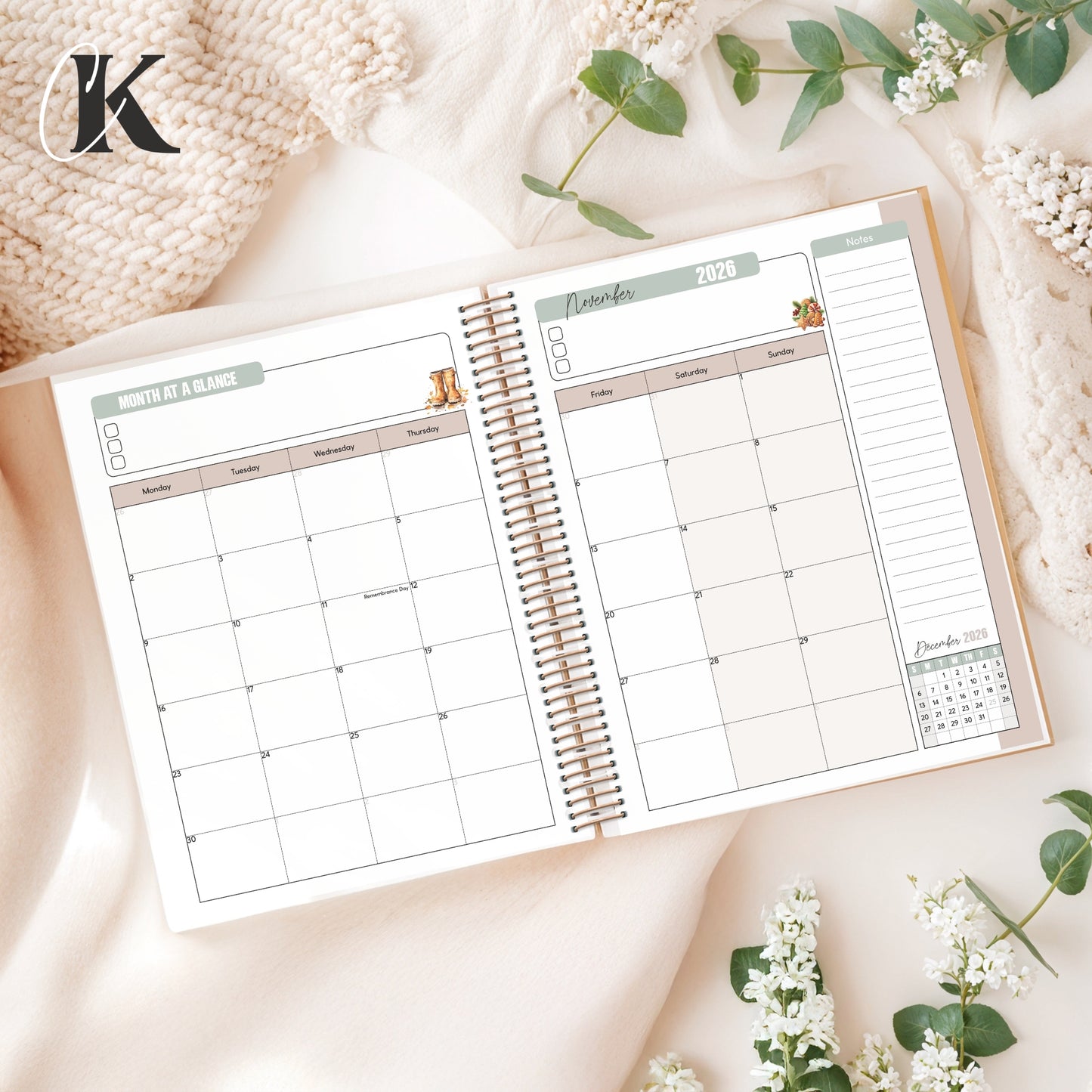 2026-2027 Teacher Planner | 5 periods/blocks | Vintage/Retro