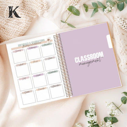 2026-2027 Teacher Planner | 5 periods/blocks | Vintage/Retro