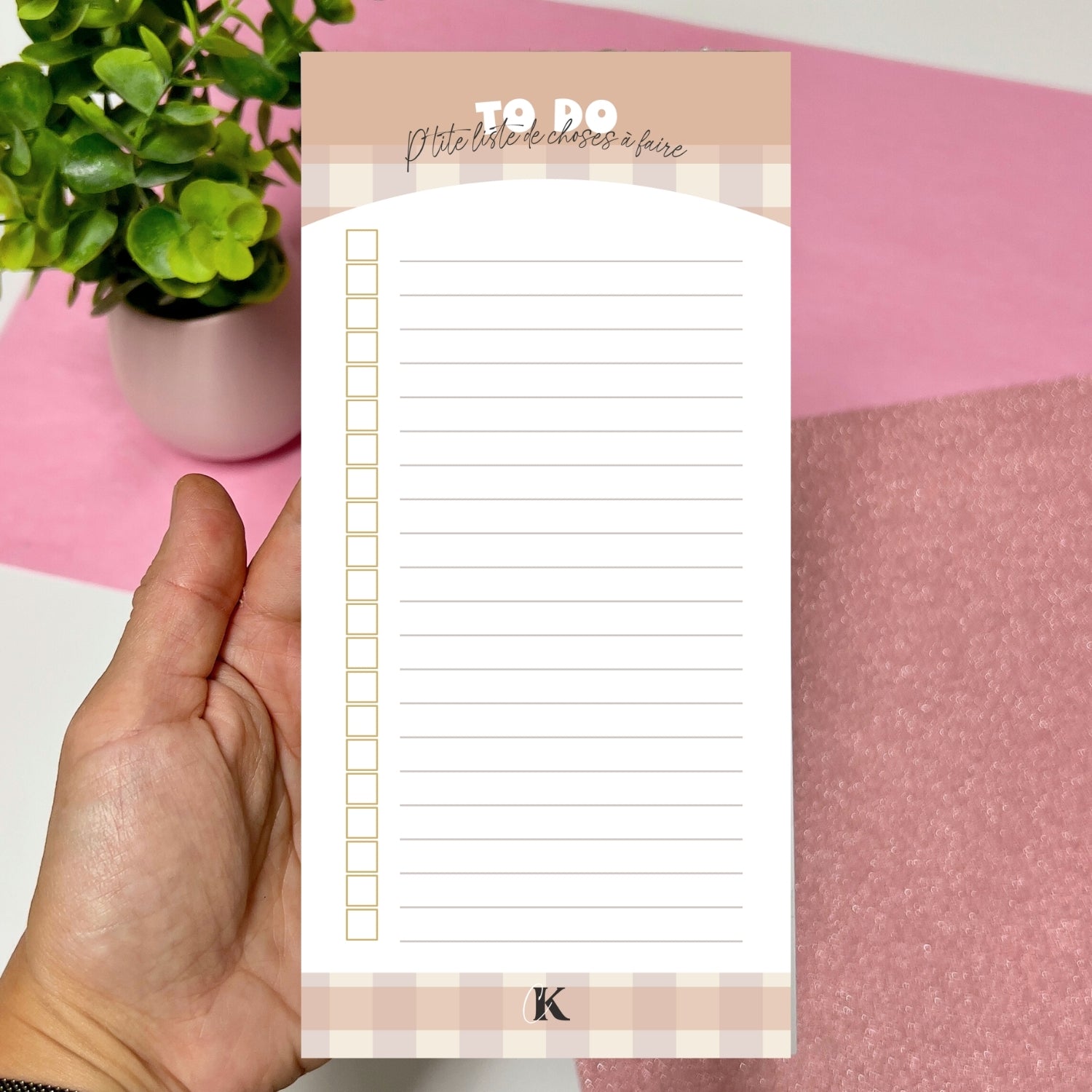 Ensemble de planificateur et blocs-notes | Motif carreaux | Rétro automne